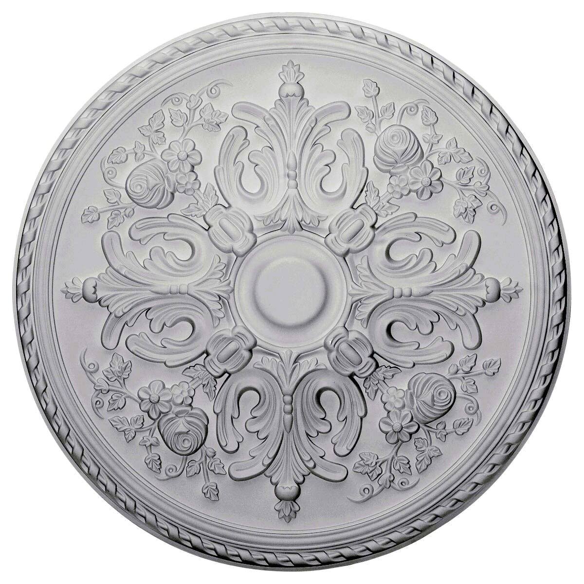 32 5/8x22OD x 2x22P Hand-Painted Bronze Blue Patina Ceiling Medallion H262
