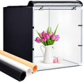 Portable 24 x 24 Inch Photo Studio Light Box with LED Lights and 3 Color Backdrops T6049