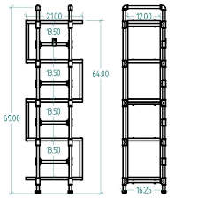 Brushed Brass Gray Natural Etagere Bookcase F780696
