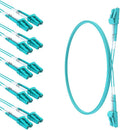 5-Pack 2.5m LC/LC Duplex OM4 Fiber Patch Cable Aqua W6106