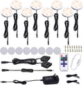 Black Cord Aluminum Puck Lights 8 Pack Dimmable with RF Wireless Remote Control Z38900
