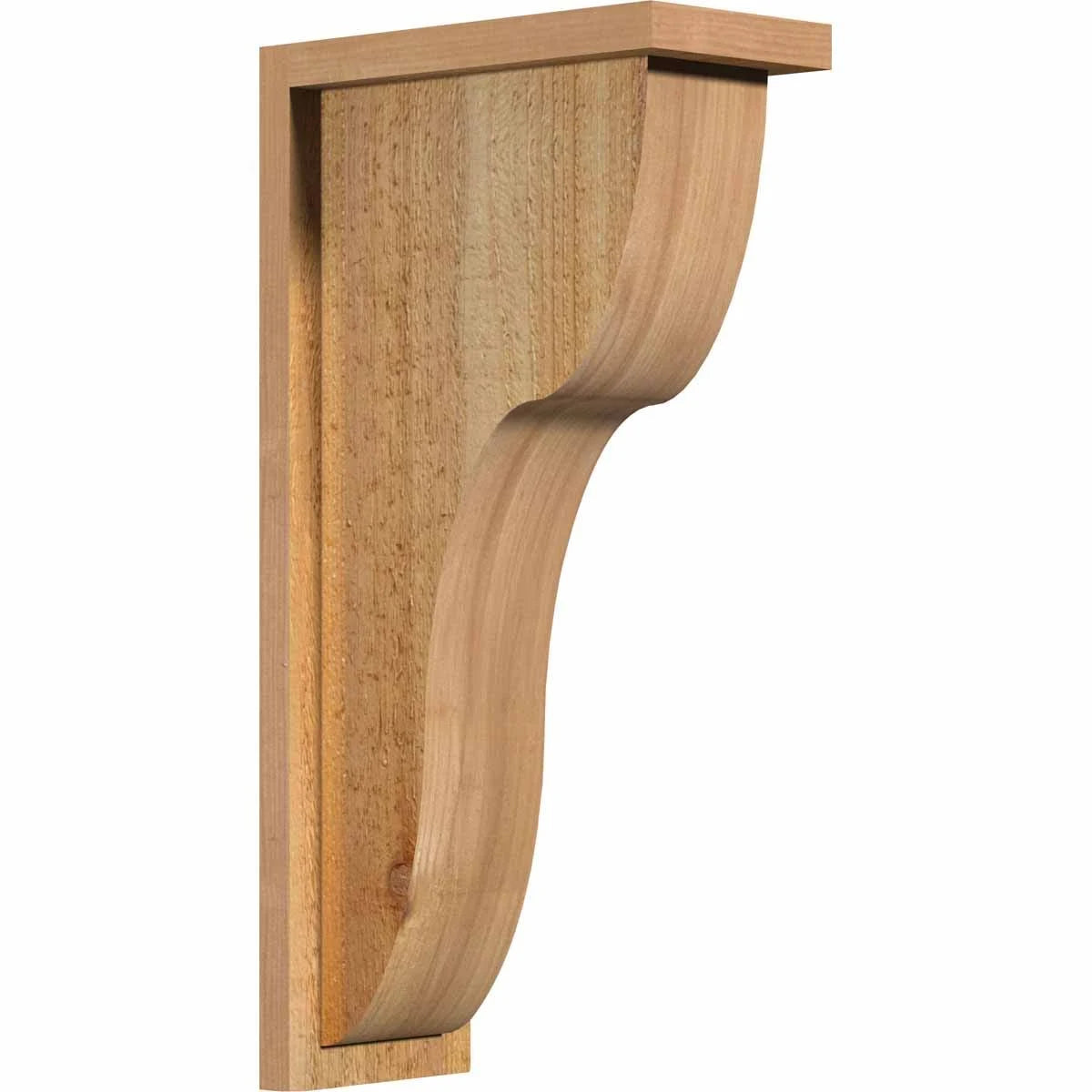 6x22W x 12x22D x 24x22H Carmel Rough Sawn Corbel with Backplate, Western Red Cedar B623