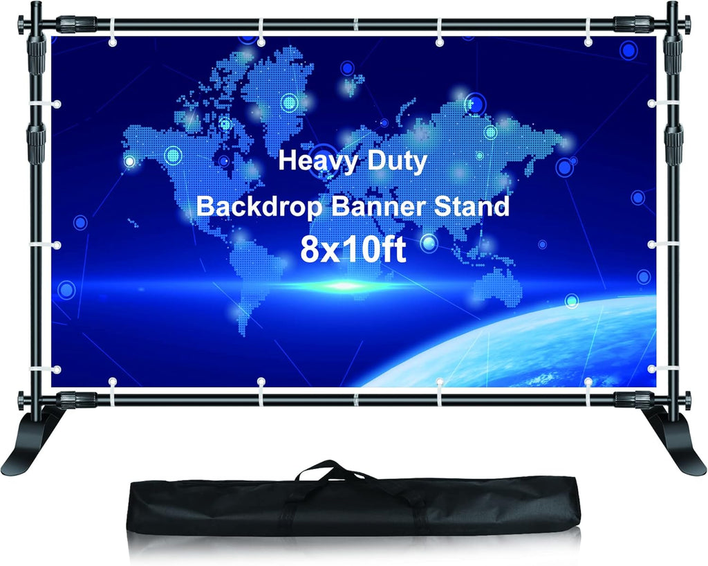 10x8ft Heavy Duty Banner Stand Backdrop with Carry Bag J6416