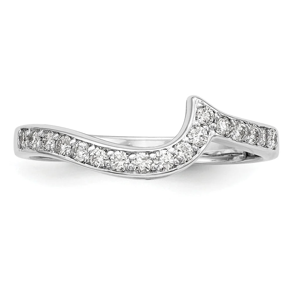 14K White Gold Diamond Wedding Ring Band A28450