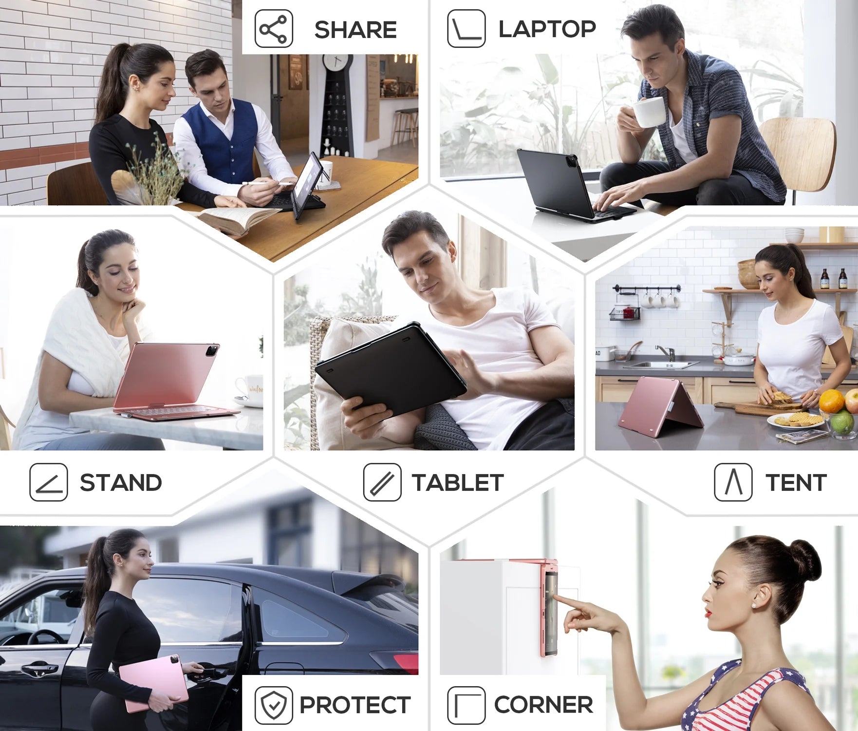 iPad Keyboard Case with Touch for 10.2-inch iPad 9th Generation, 8th Generation, 7th Gen, iPad Air 3, iPad Pro 10.5, Slim Cover with Pencil Holder, Space Gray Y711