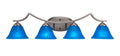 Four Light Bath Bar Graphite Finish with Blue Italian Glass I428