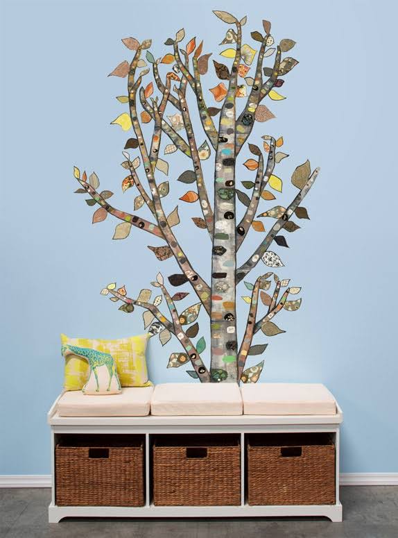 Lone Birch Tree Peel and Place Wall Decal Set H511519