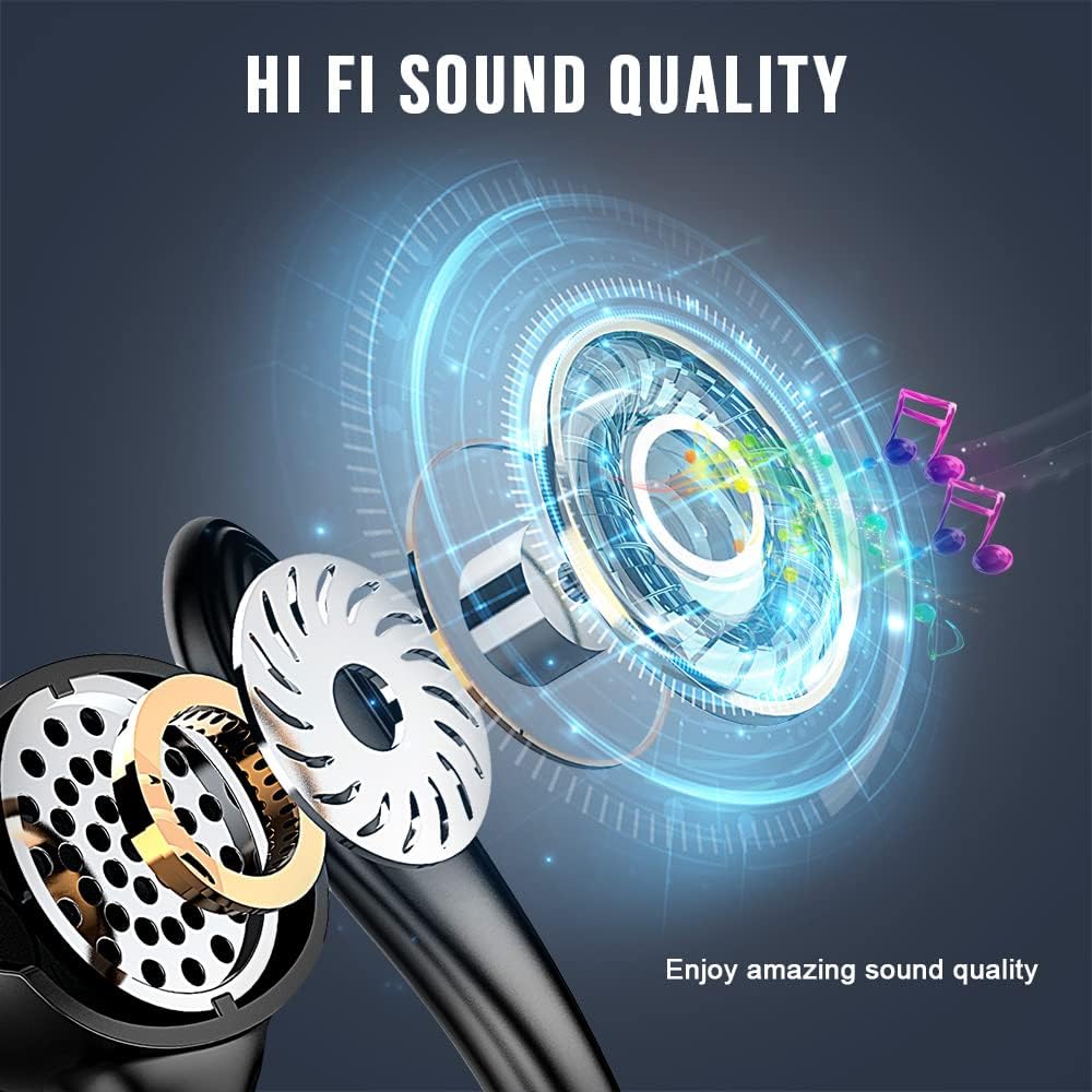 Wireless Bluetooth 5.1 Sport Earbuds with Earhooks, IP7 Waterproof, Pack of 2 C803
