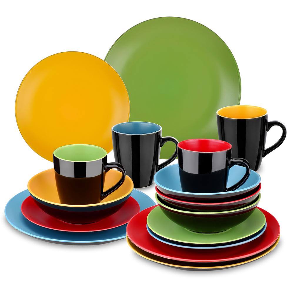 16-Piece Matte Stoneware Dinnerware Set G80820