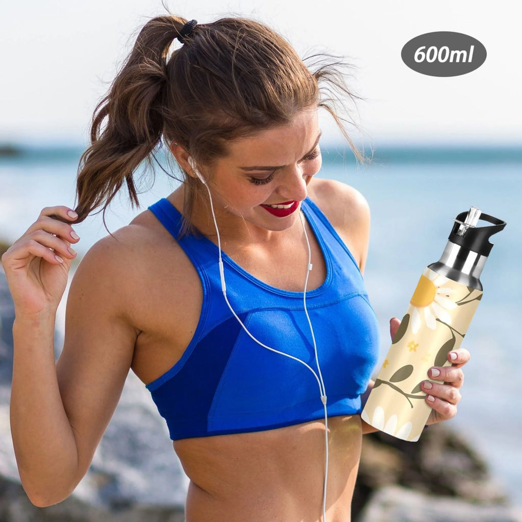Stainless Steel Insulated Water Bottle with Straw Lid 20 oz D3703