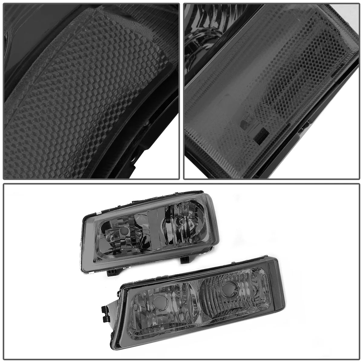 Smoked Housing Clear Corner Headlight and Bumper Lamp M44057