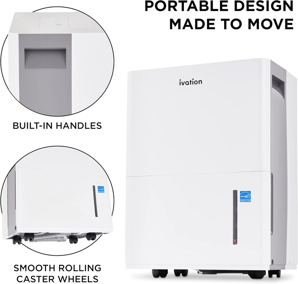 1,500 Sq. Ft Energy Star Dehumidifier with Continuous Drain Hose Connector E717666