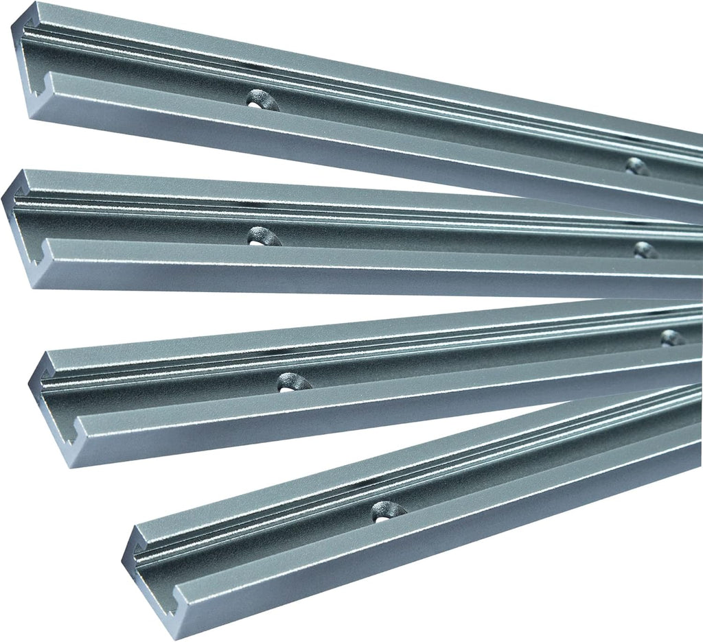 36'' Blue T-Tracks for Woodworking, 4 PCS Predrilled Universal T Track, Fine Sandblast Anodized, with Flat Head Wood Screws P851599