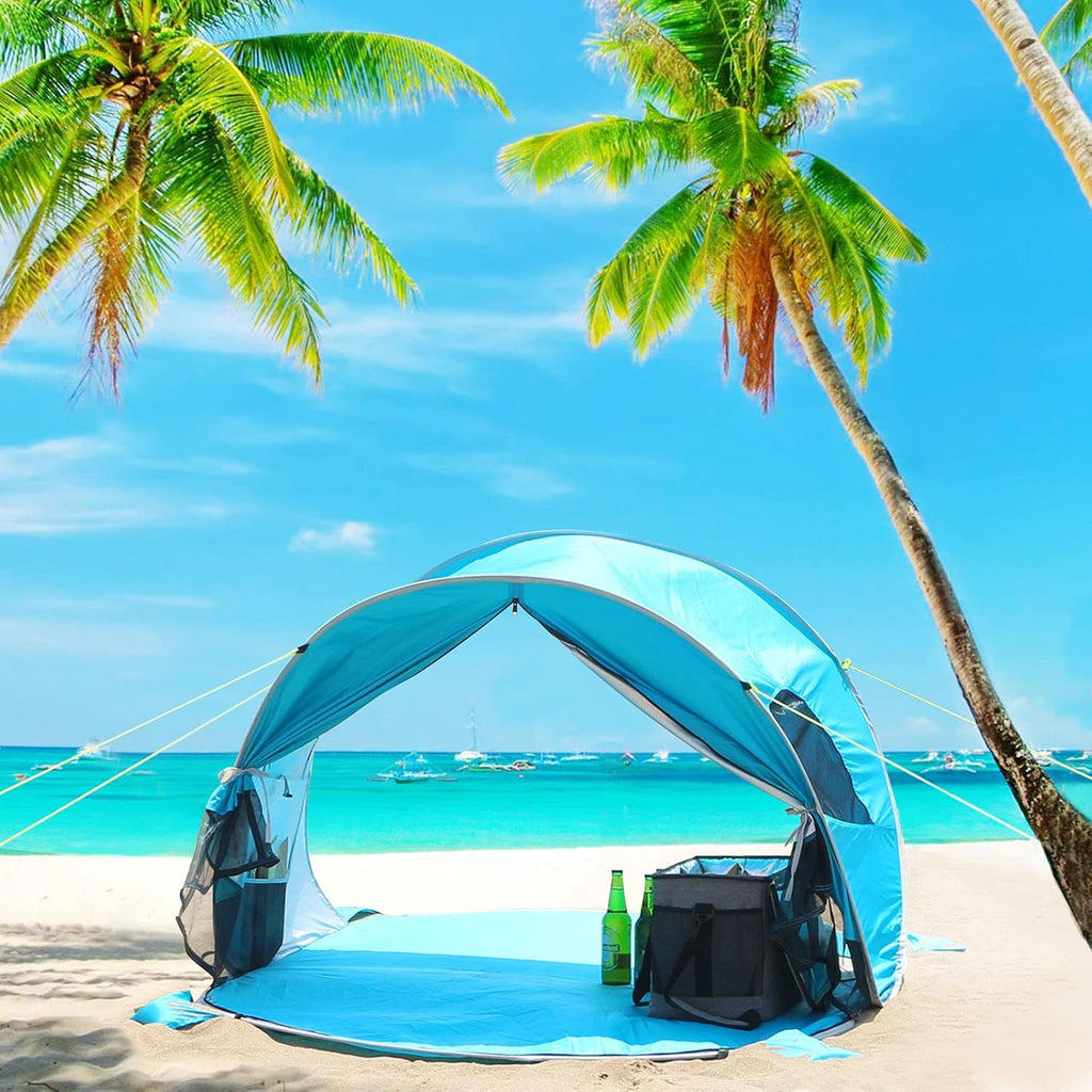 UPF 50+ Pop Up 3-4 Person Beach Tent Sun Shelter O96131