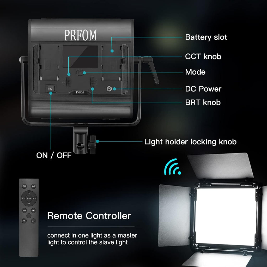 2-Pack RGB LED Video Light Kits with Remote Control 40W Bi-Color Variable CRI 96+ with Stands & Bag R4619