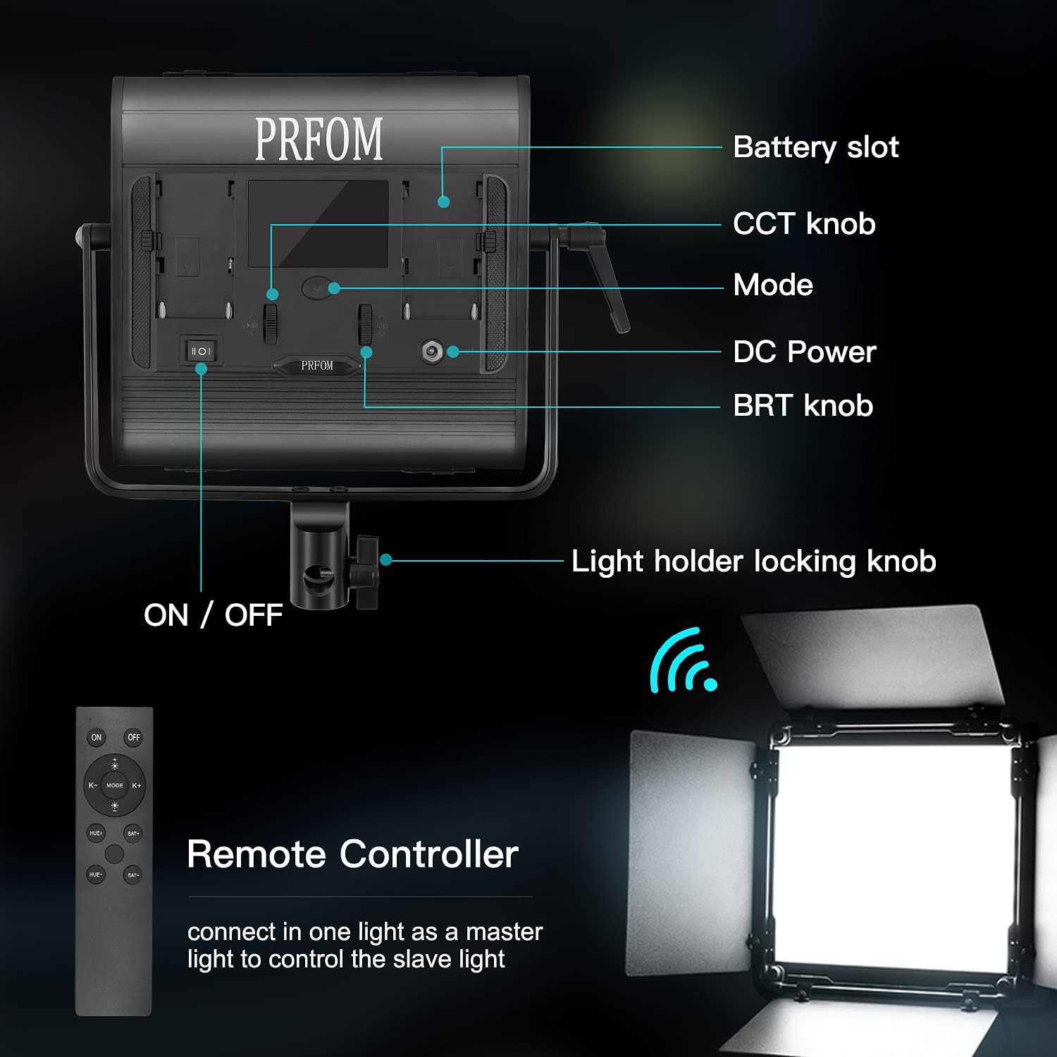 2-Pack RGB LED Video Light Kits with Remote Control 40W Bi-Color Variable CRI 96+ with Stands & Bag R4619