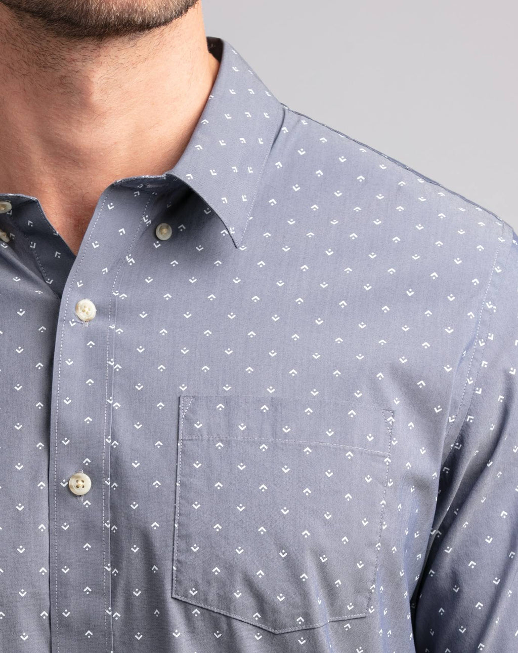 Heather Blue Nights Button Up Shirt, Size Small J154