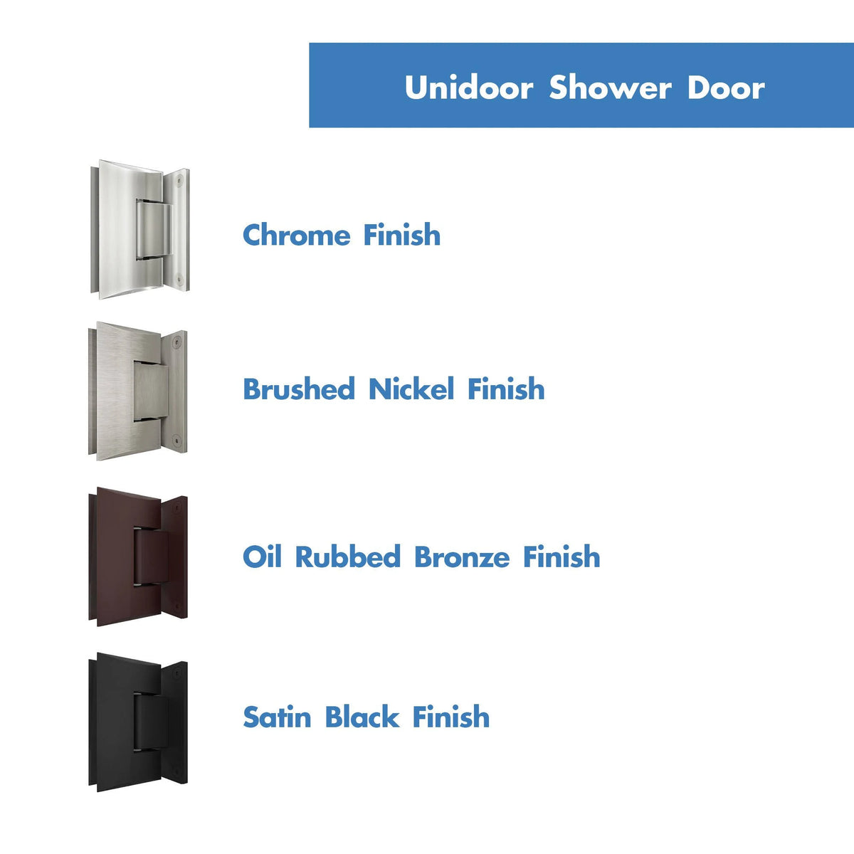 Frameless Hinged Shower Door Chrome Y807