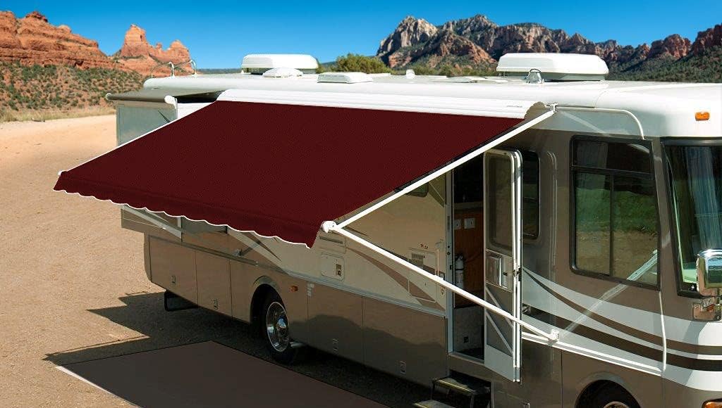 RV Awning Fabric Replacement, Acrylic, Cadet Grey, 18' B16700