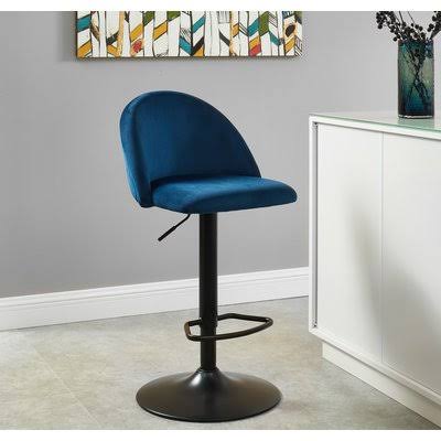 Blue Adjustable Height Swivel Bar Stool C294