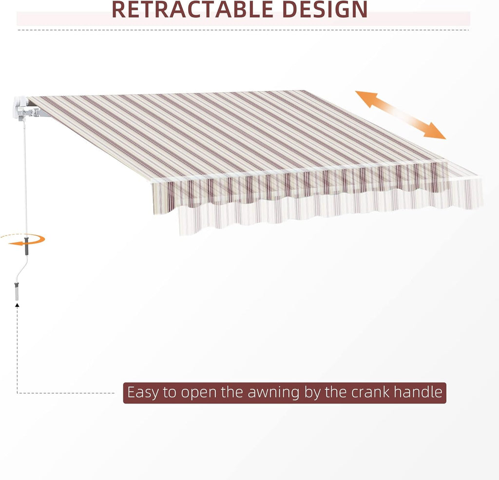 Red Manual Retractable Patio Awning with Canopy T210108