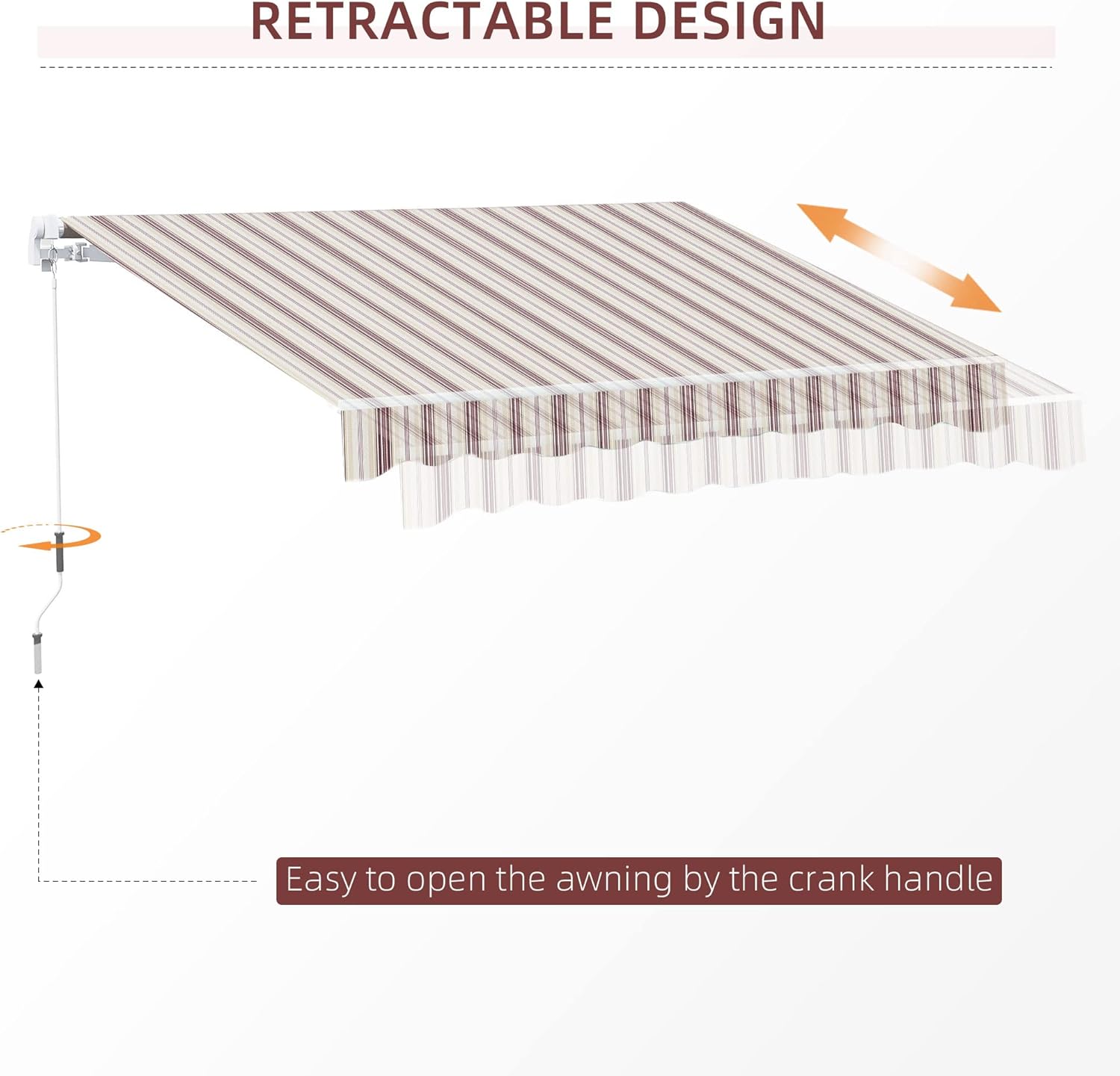 Red Manual Retractable Patio Awning with Canopy T210108