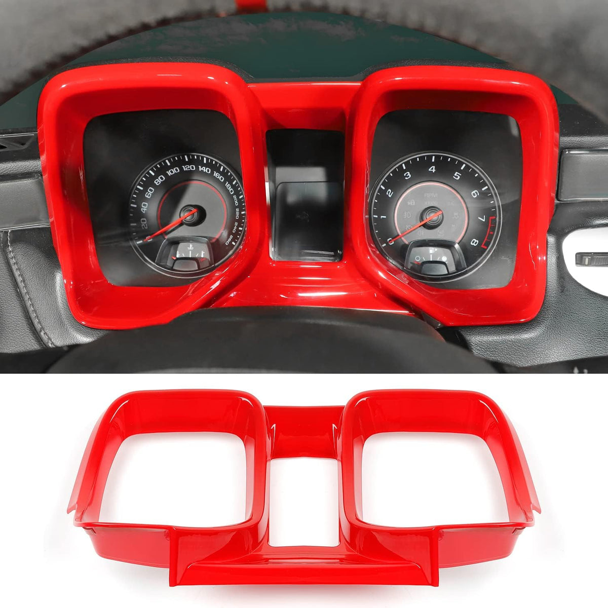Red Dashboard Panel Trim for 2010-2015 Chevrolet Camaro, Pack of 2 H70733