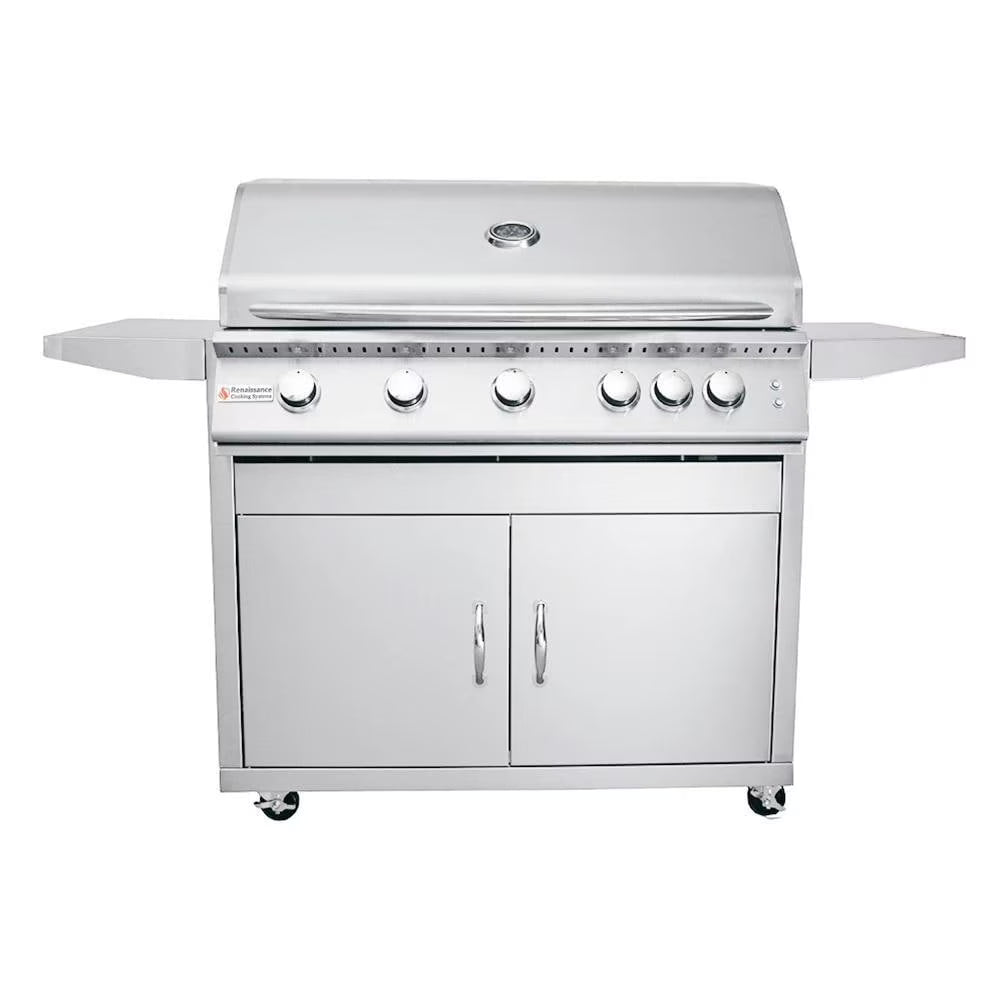 40-Inch 5-Burner Natural Gas Grill With Rear Infrared Burner & Grill Lights N709