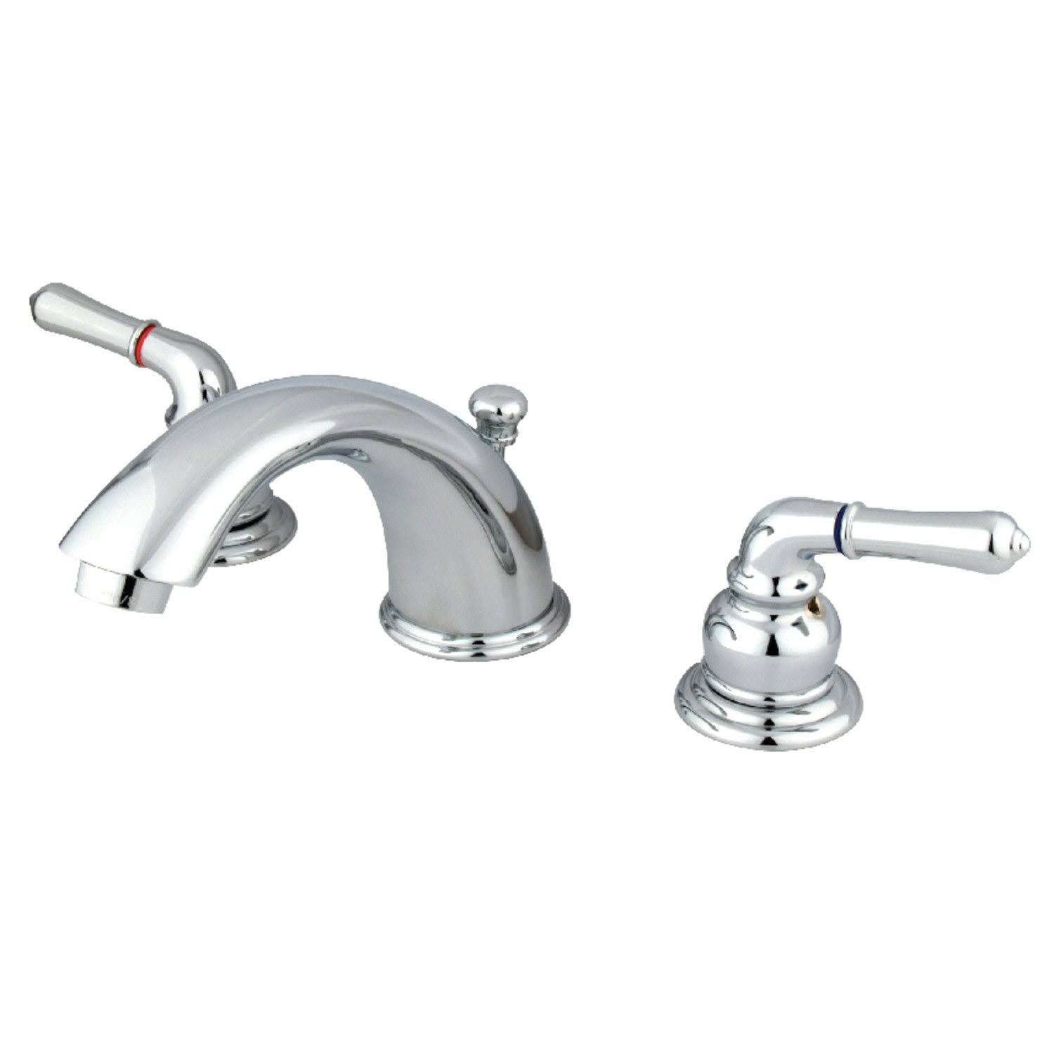 Polished Chrome Polished Brass Widespread Bathroom Faucet B1680