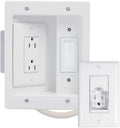 White Recessed In Wall TV Power Cable Management Kit, Pack of 2 D484687