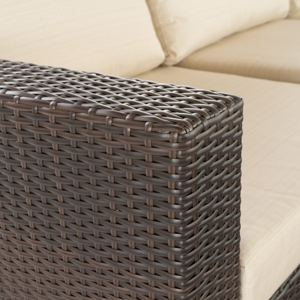 9pc Outdoor Wicker Sectional Sofa Set with Cushions U124511