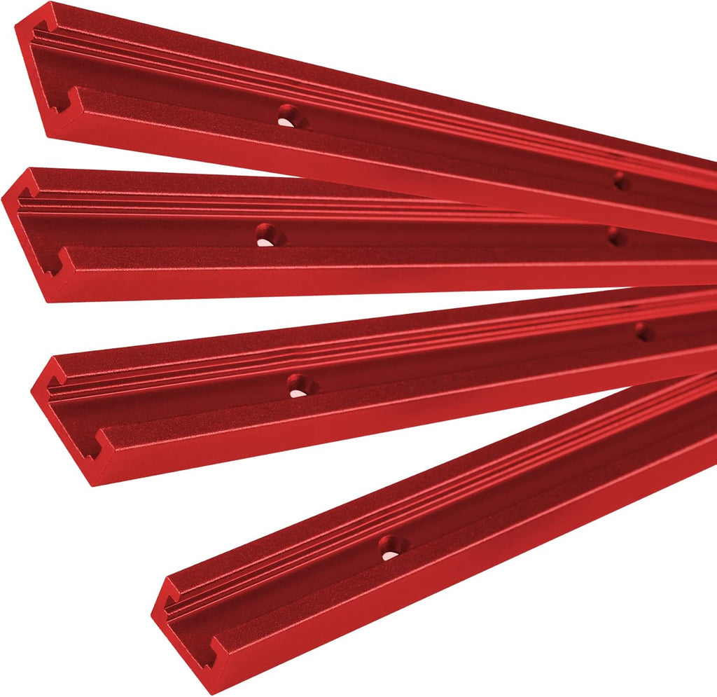 36'' Blue T-Tracks for Woodworking, 4 PCS Predrilled Universal T Track, Fine Sandblast Anodized, with Flat Head Wood Screws P851599