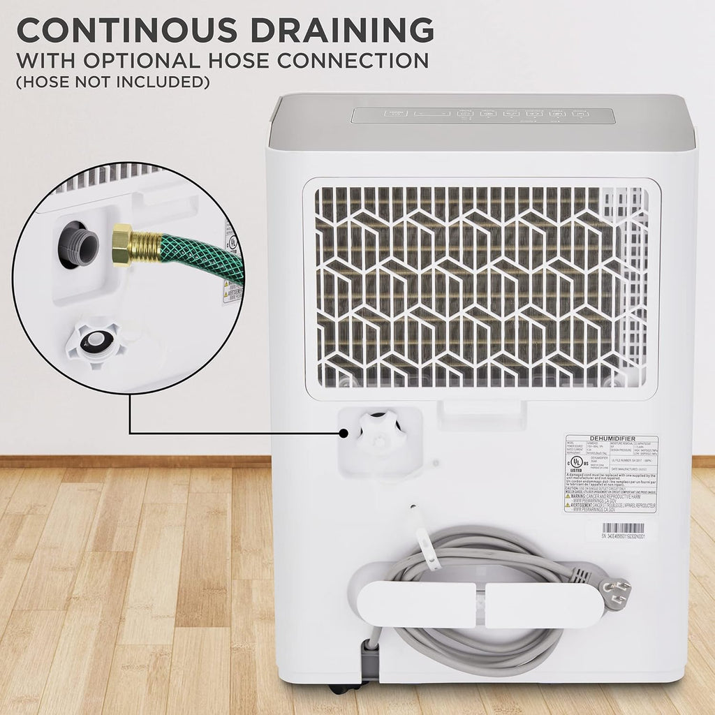 1,500 Sq. Ft Energy Star Dehumidifier with Continuous Drain Hose Connector E717666