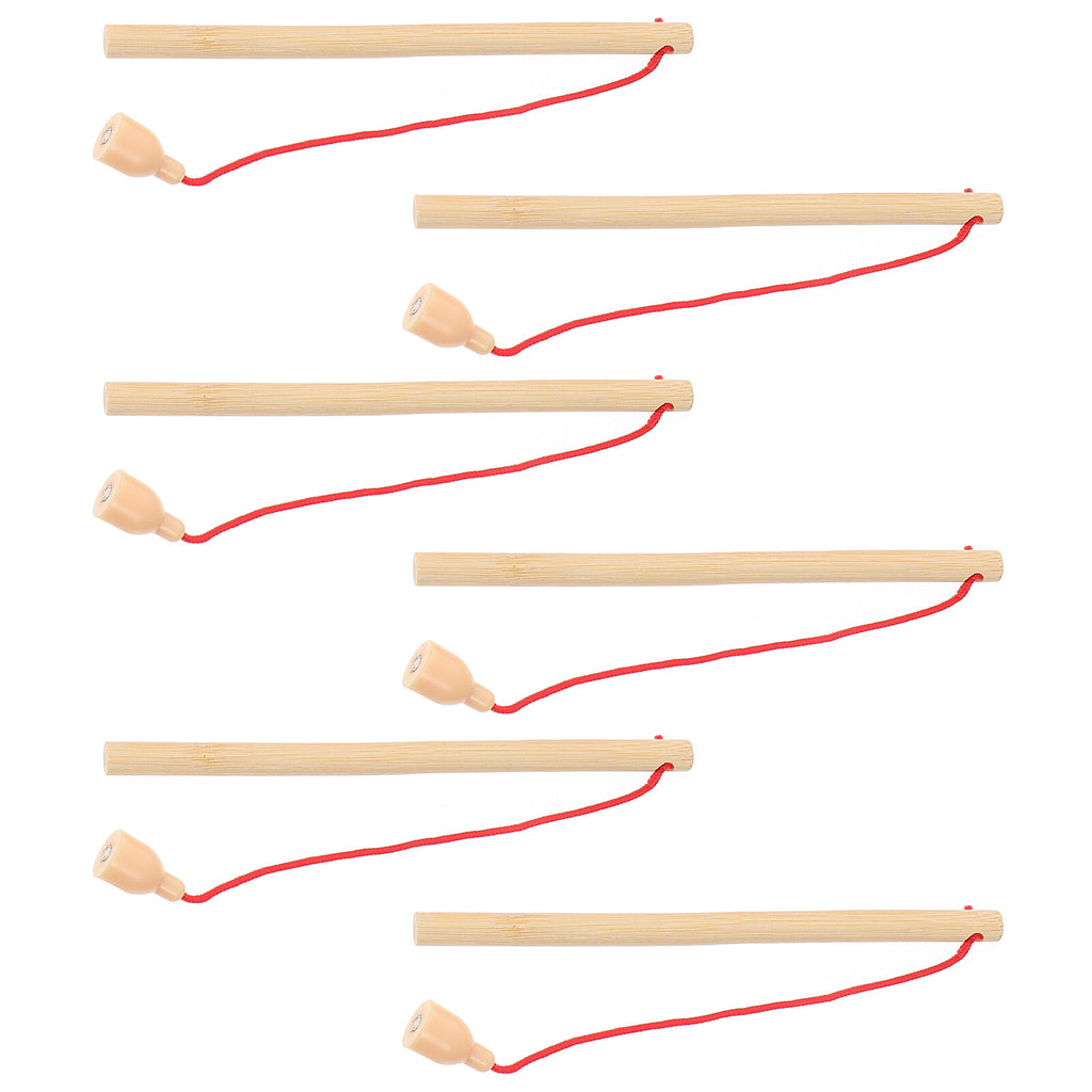 5Pcs Wooden Magnetic Fishing Poles Toys N73306