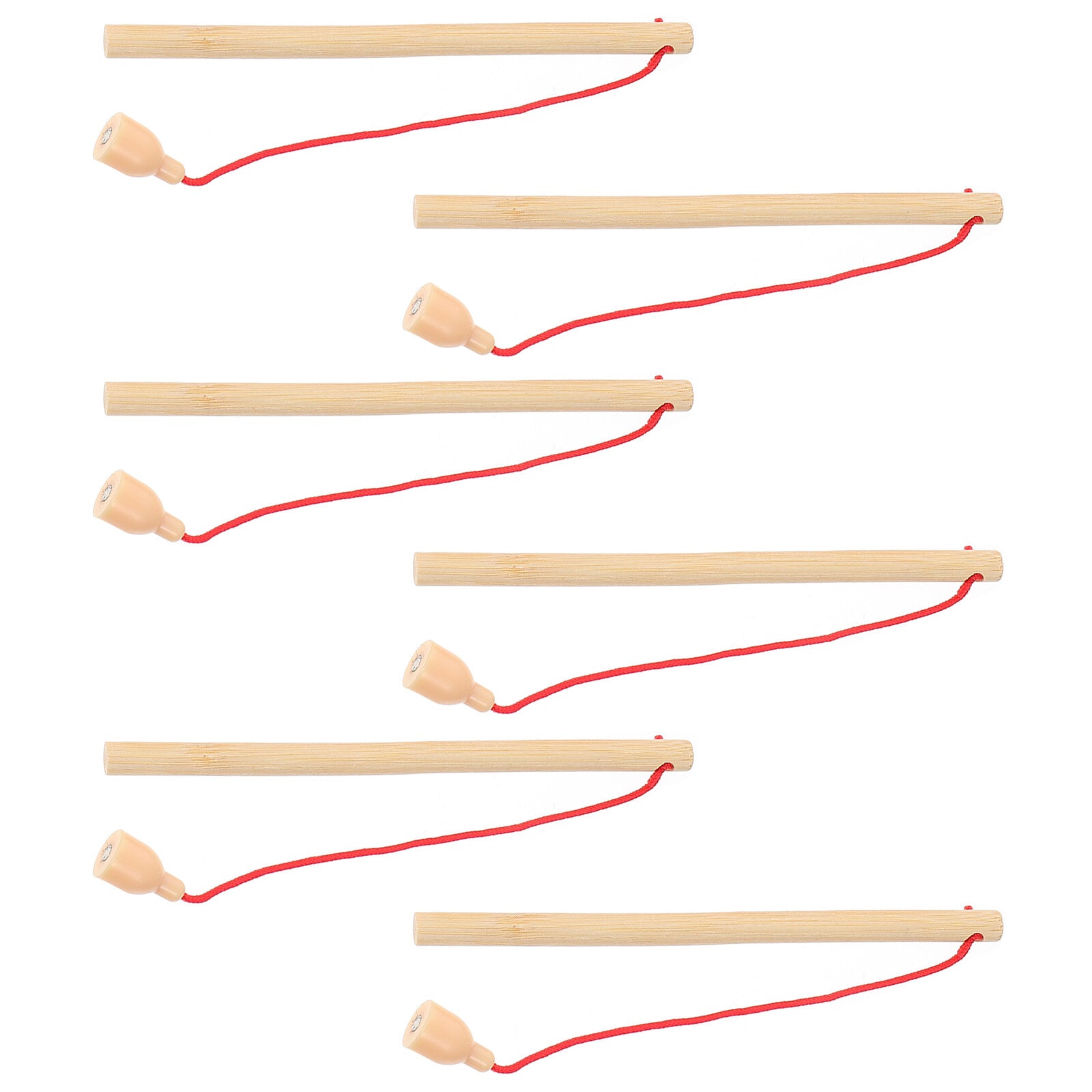 5Pcs Wooden Magnetic Fishing Poles Toys N73306