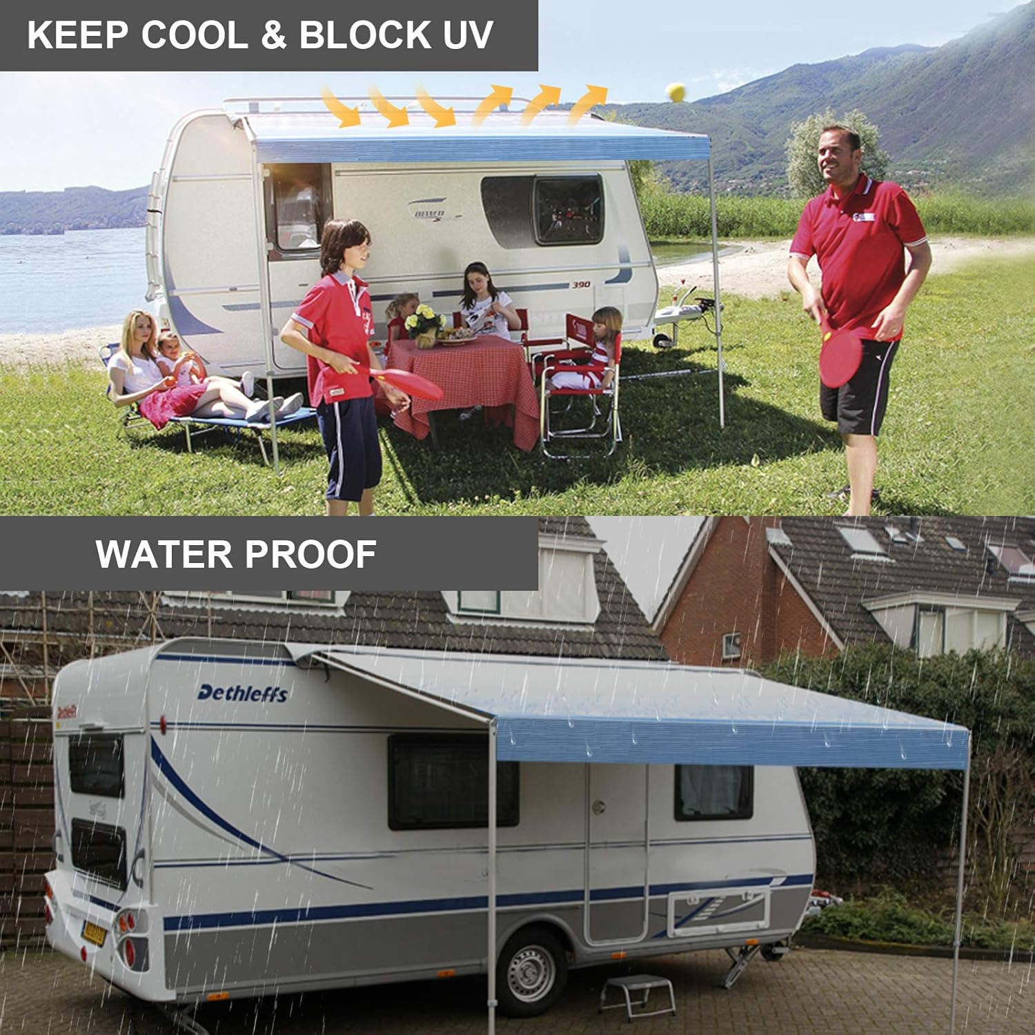 15' Waterproof Vinyl RV Awning Fabric Replacement E899495