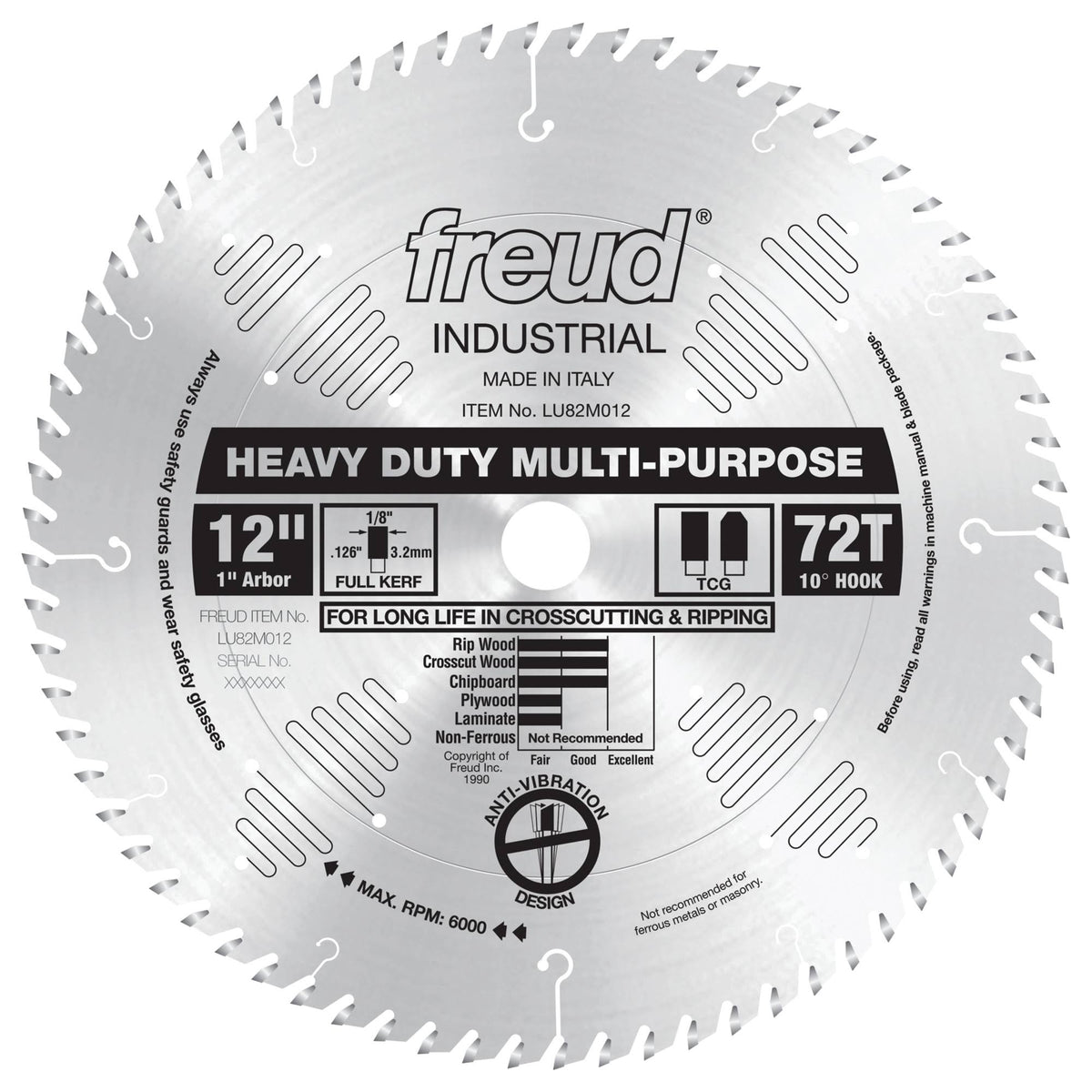 12x22 Heavy Duty Multi-Purpose Saw Blade N6136