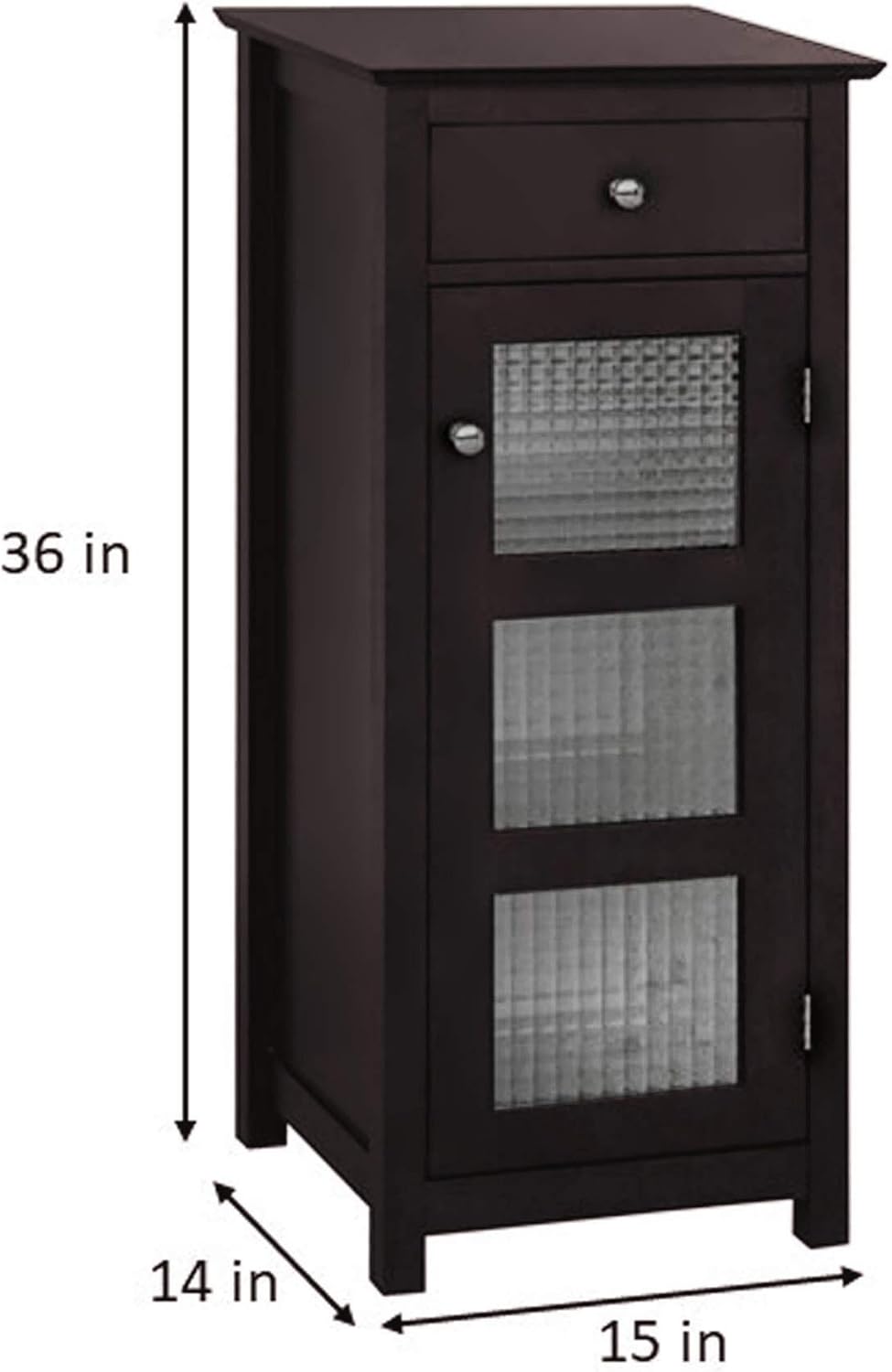 Espresso Floor Cabinet with One Door and One Drawer T7018