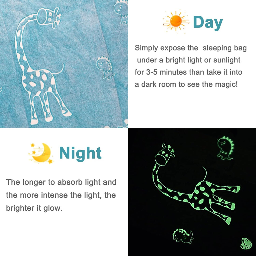 Glow in The Dark Kids Sleeping Bag with Nap Mat G3421