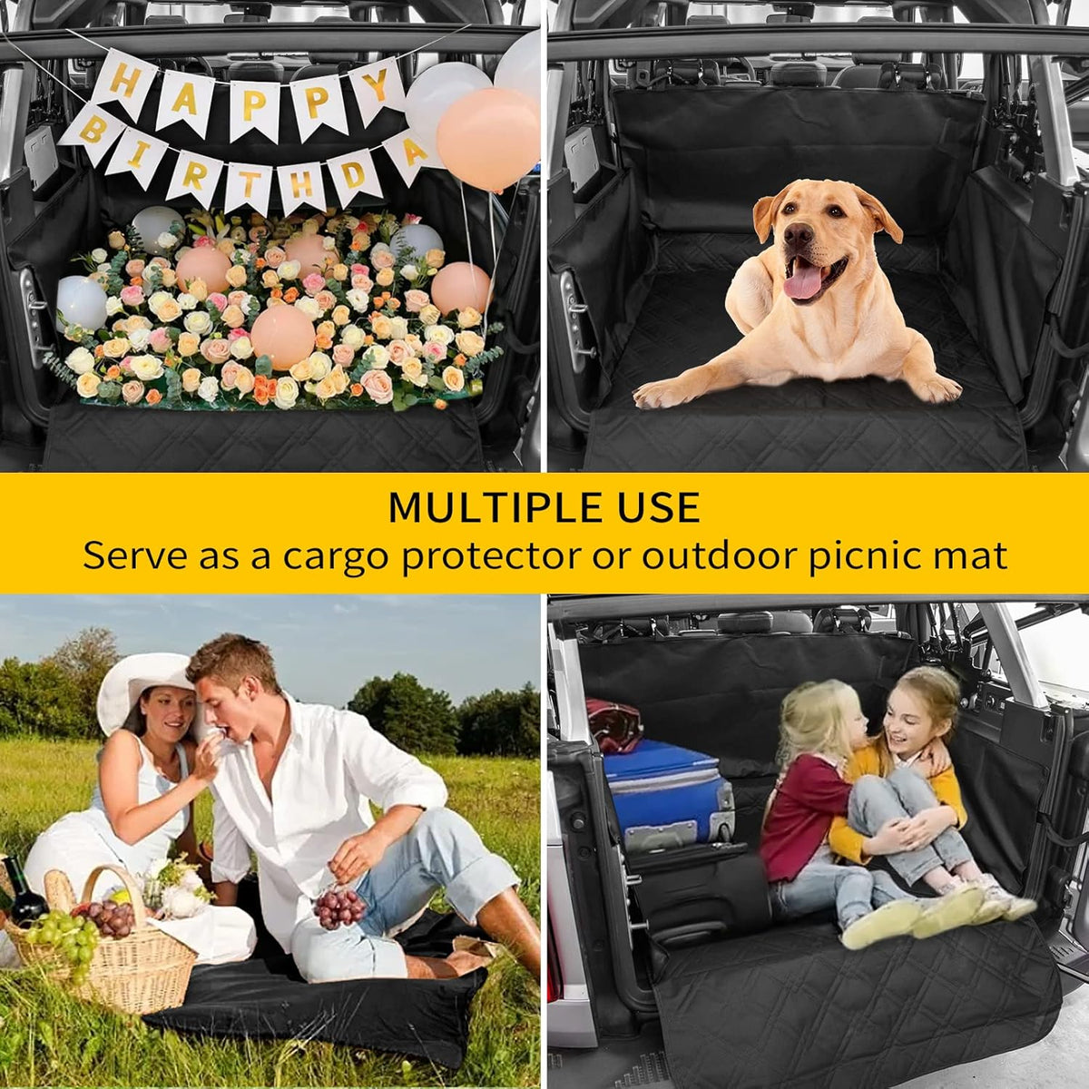 Cargo Liners for Dogs Pet Trunk Mats for 4 Door Ford Bronco Pack of 2 I892437