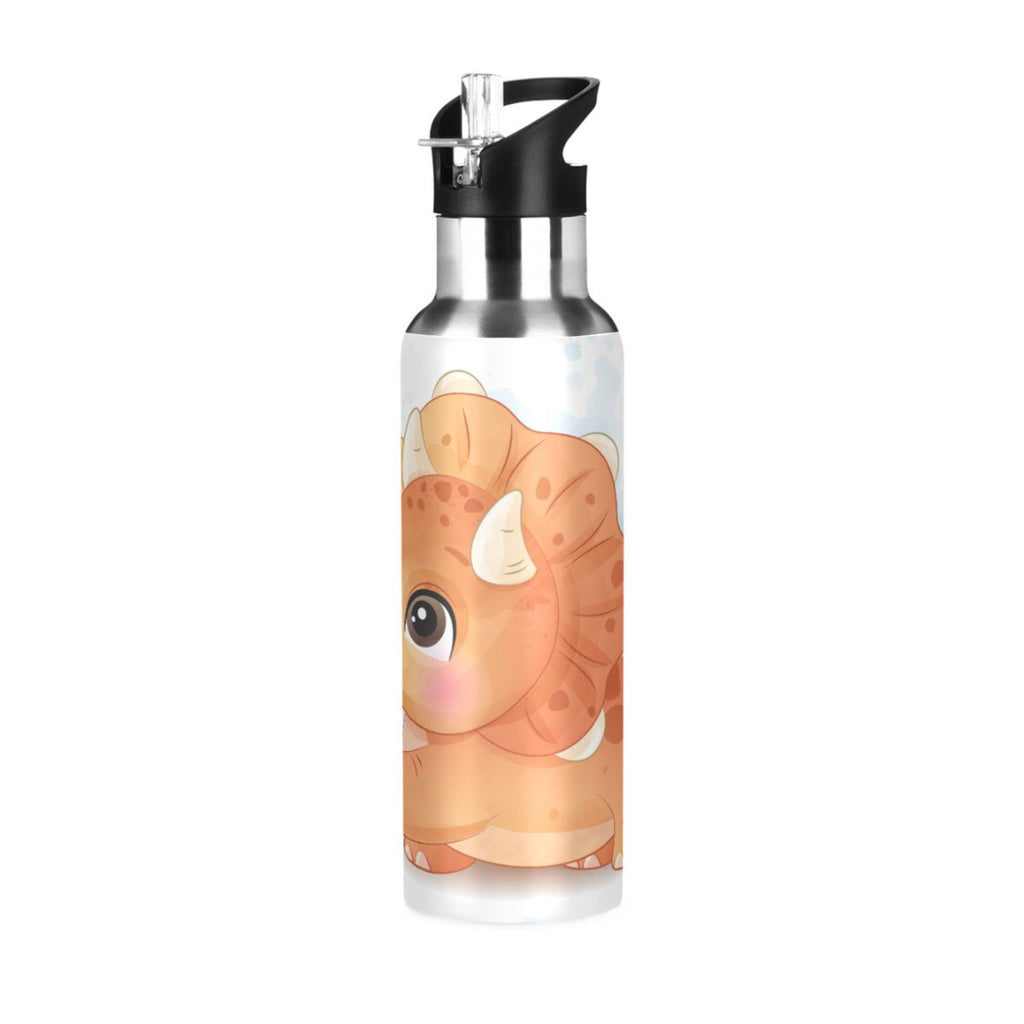 Stainless Steel Insulated Thermos Vacuum Flask Water Bottle with Straw Lid Q626
