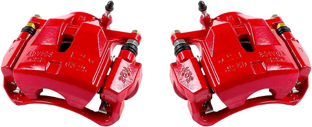Red Powder Coated Semi-Loaded Caliper Assembly Pair Set B3720