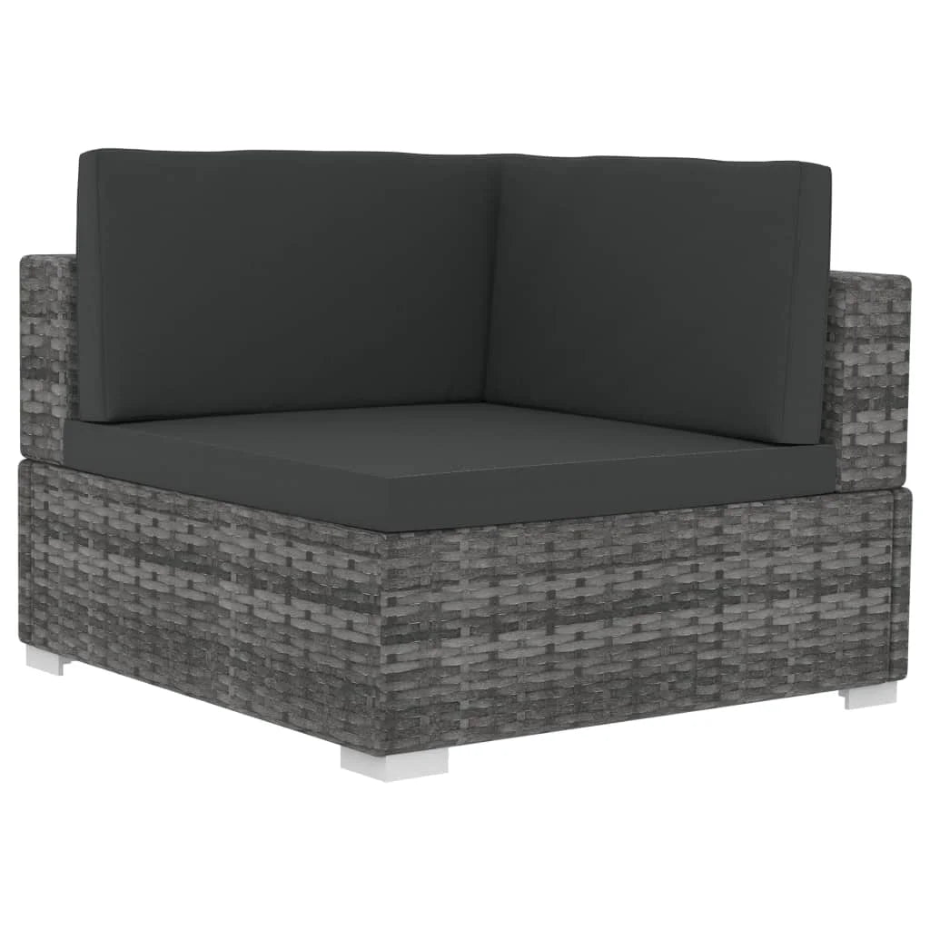 Gray Poly Rattan Patio Sofa Set with Cushions S192819