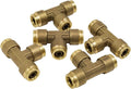3/8" Tube OD Brass Push to Connect Union Tee Air Brake Tube Fitting (5 Pack) V199