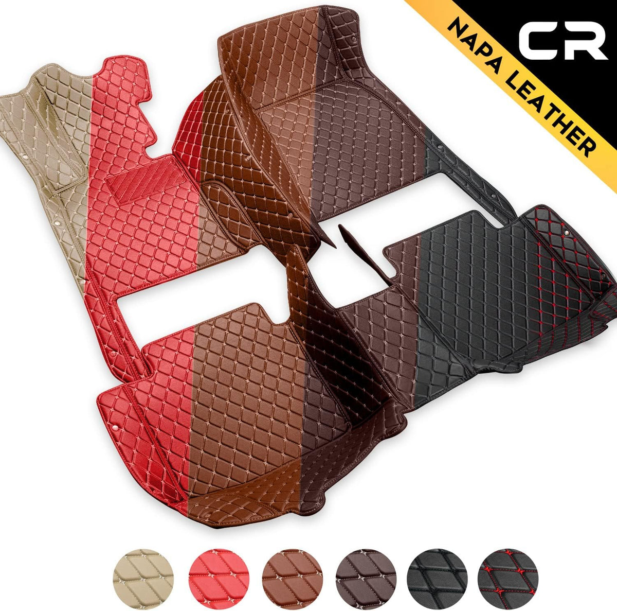 Leather Car Floor Mats Custom Fit Black J5185