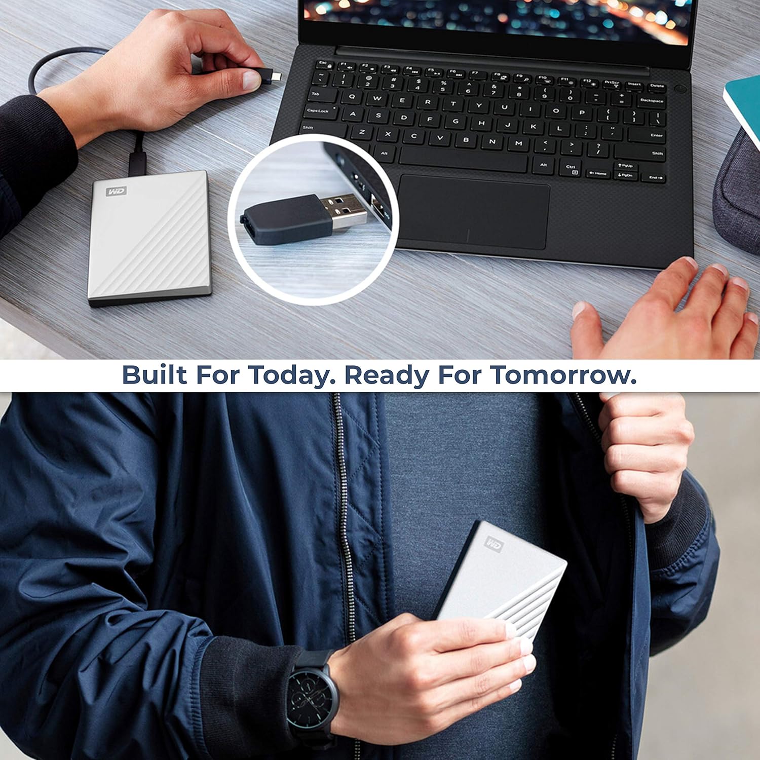 2 TB Portable External Hard Drive with 2 Hard Drive Cases M675764