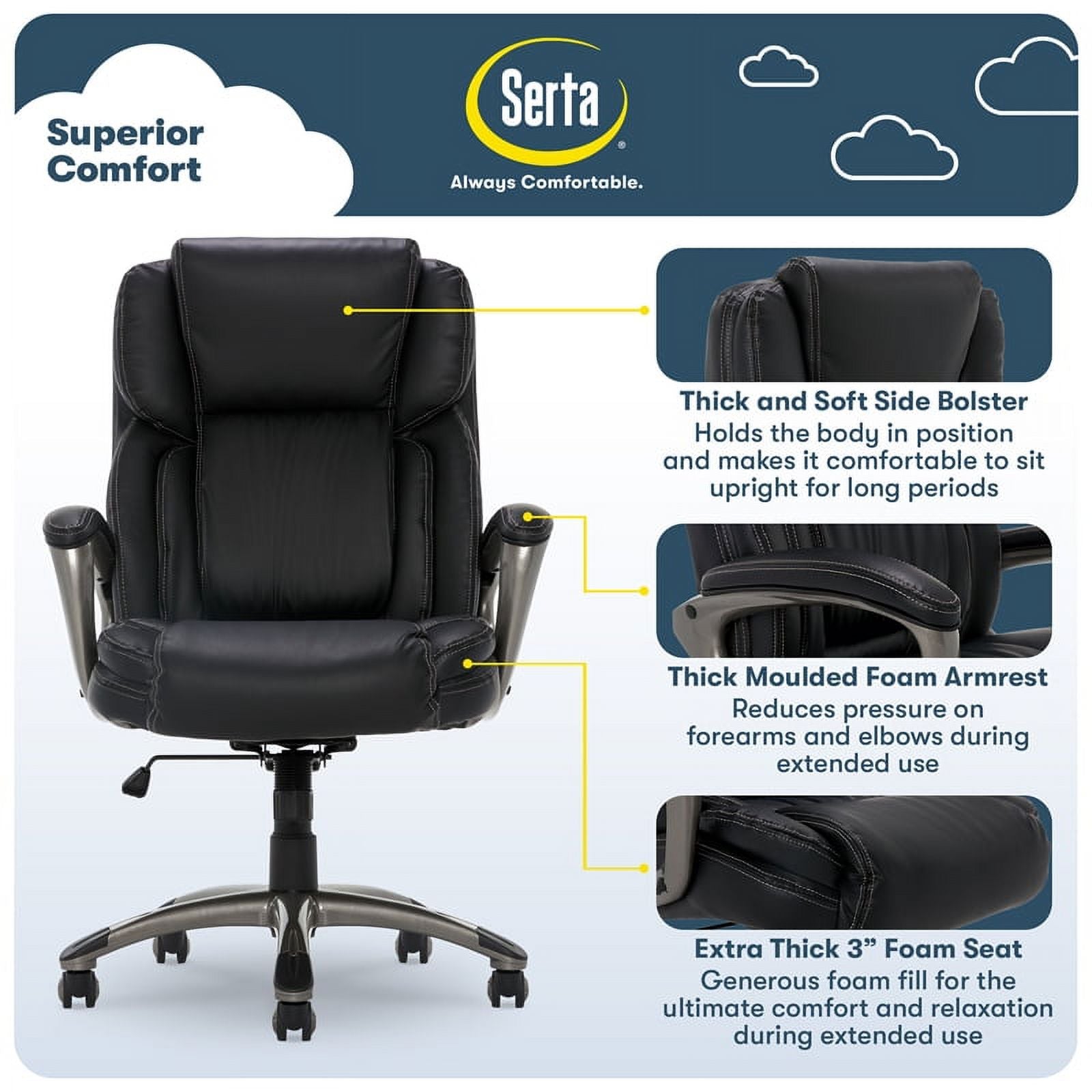 2-Piece Set with Standing Desk and Bonded Leather Office Chair G868
