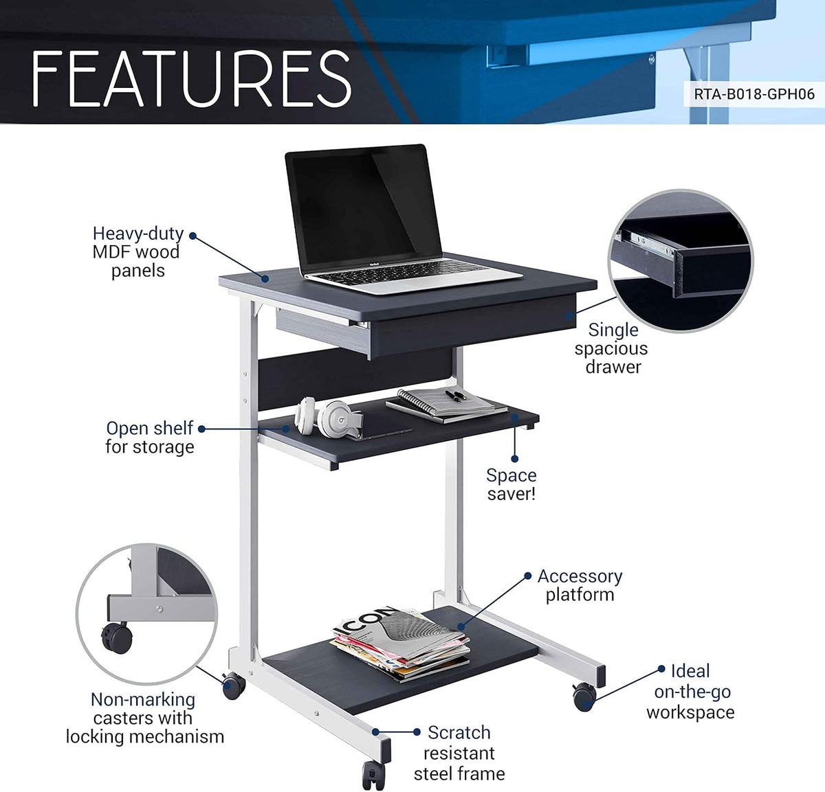 Metal Computer Laptop Desk Pack of 2 A725