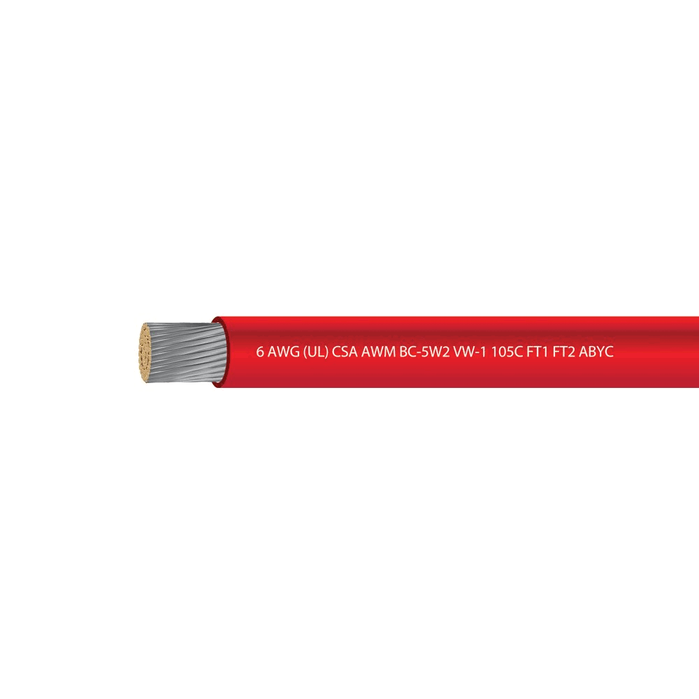 6 AWG Marine Grade Tinned Copper Boat Battery Cable 600 Volts Red 50 Feet X160