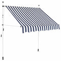 Manual Retractable Awning 78.7" Blue and White Stripes C88610